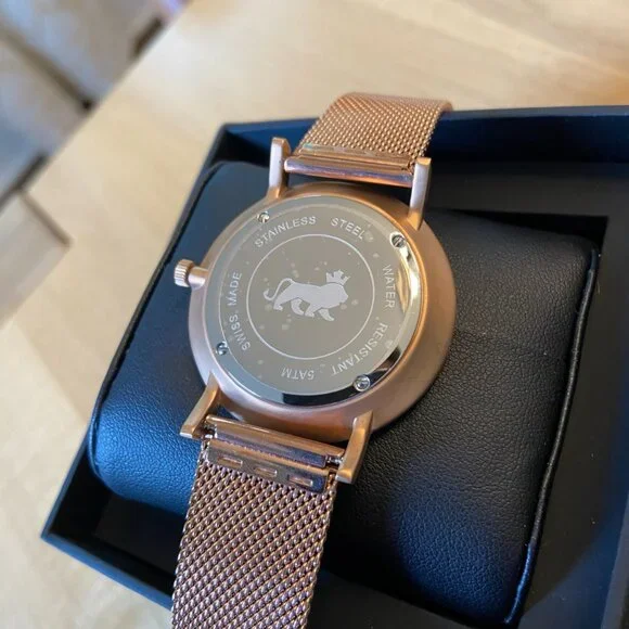 Larsson Jennings Lugano Milanese 40MM Rose Gold Satin-White